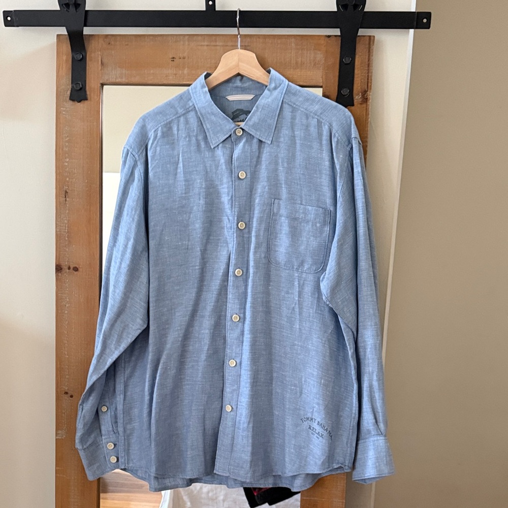 Tommy Bahama Relax Linen Dress Shirt Size L
